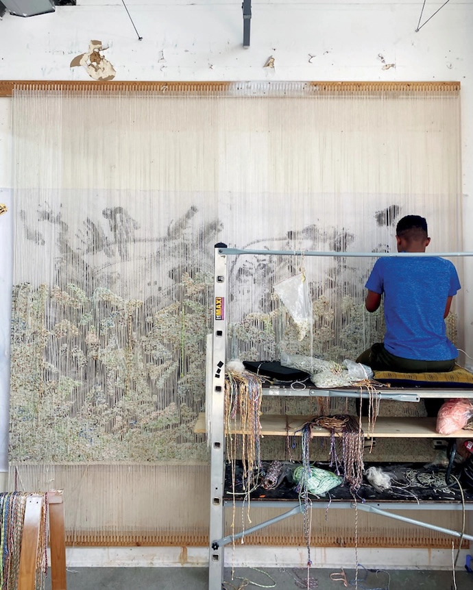 Blank Projects artist Igshaan Adams maintains a busy studio in Woodstock.