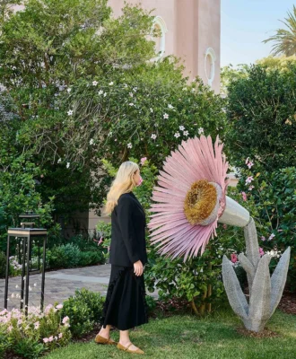 The sculpture garden includes work by Walter Oltmann