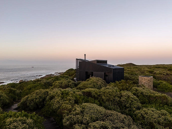 View from the northeast – what guests see as they approach from the road.