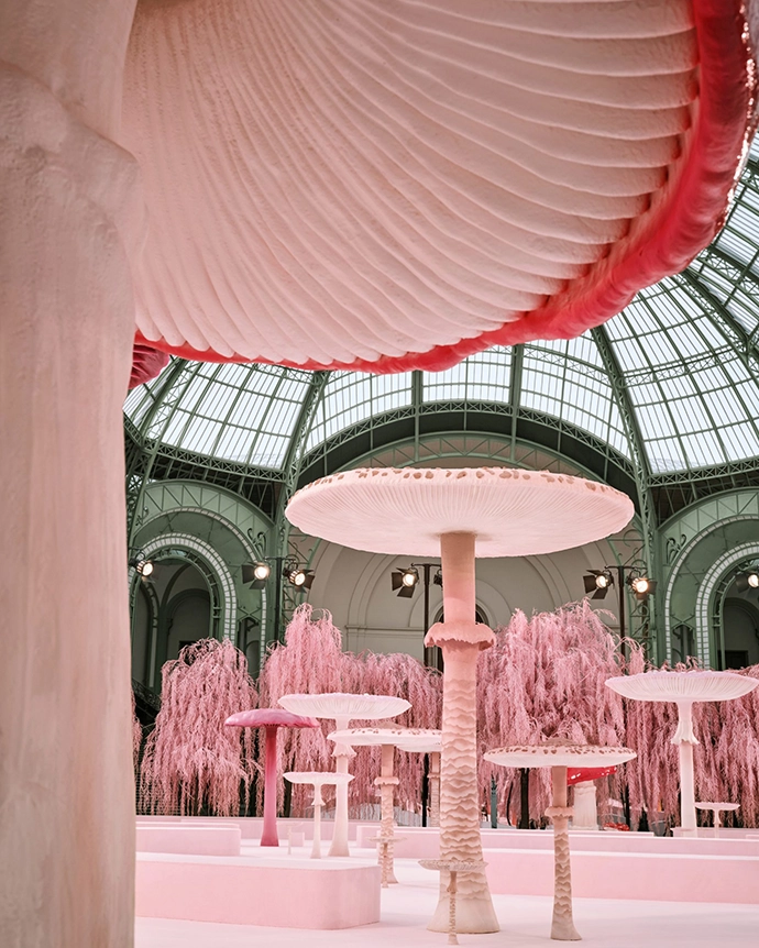 After the show, the willow trees – which had been coloured pink – were cleaned, pruned, and replanted at a Parisian nursery.