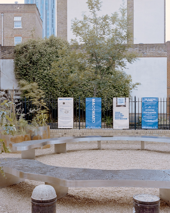 Macchiato circular seating pocket park by OUT Architecture on Petticoat Lane, London Festival of Architecture 2026
