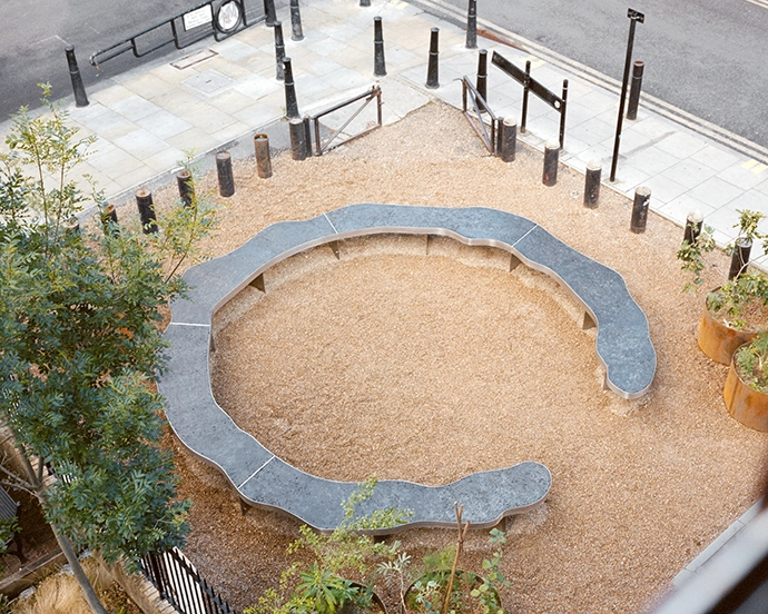 Macchiato circular seating pocket park by OUT Architecture on Petticoat Lane, London Festival of Architecture 2026