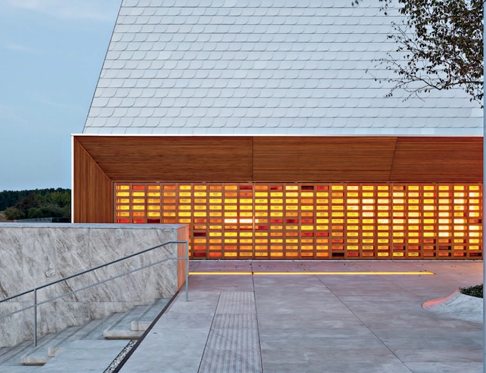 Materials indoors and out at Lost Shtetl Museum are thoughtfully considered, including a wall of mouth-blown glass pieces listing the names of 294 shtetls that existed in Lithuania before World War II.