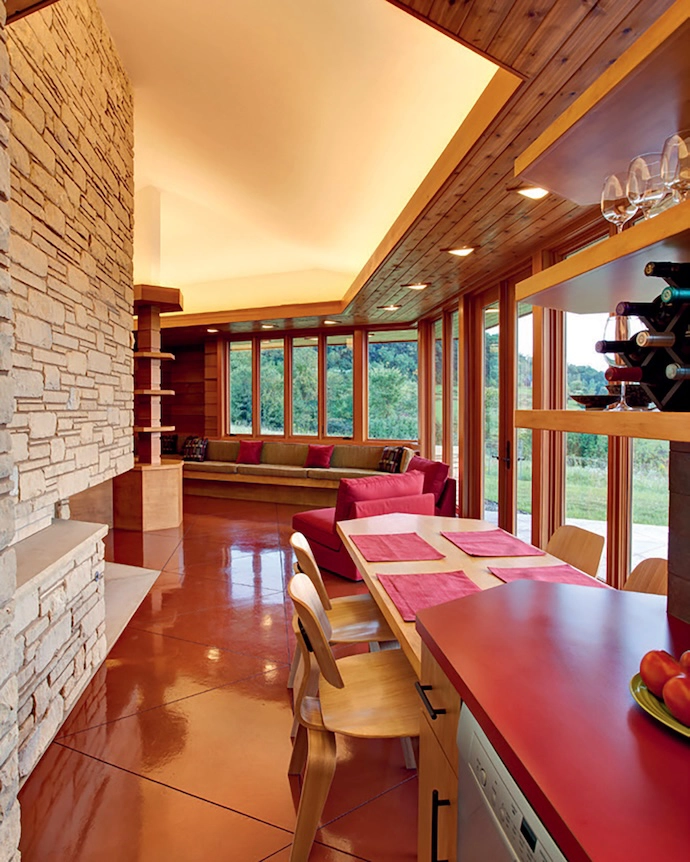 Interior view of the Galena house by Kenneth Dahlin of Genesis Architecture.