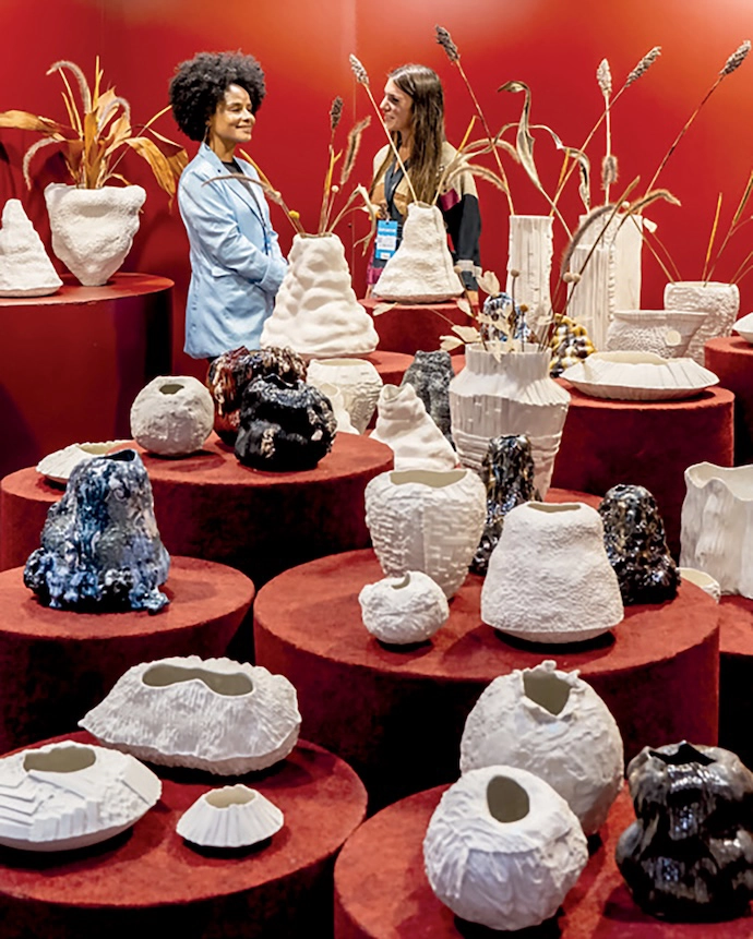 Organic shapes were everywhere, with clay and porcelain moulded into natural forms.