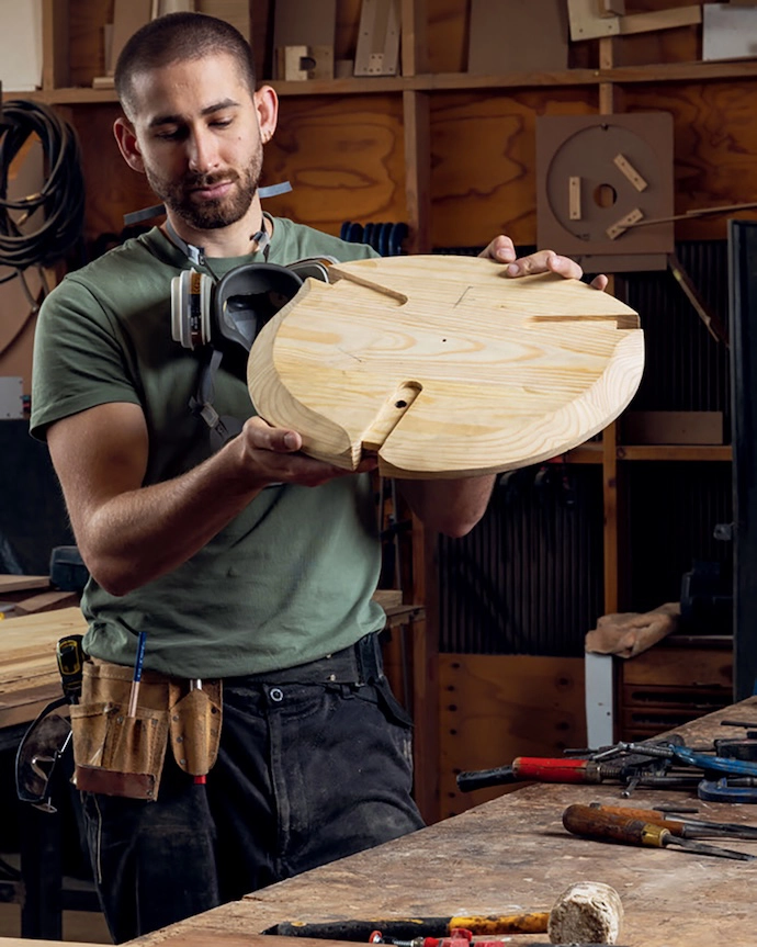 The base of the Koppie chair displays its complex joinery.