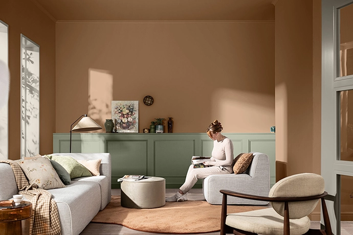 Dulux 'Glow' colour story combines Soulful Sage with a palette of warm tones that are familiar and comforting.