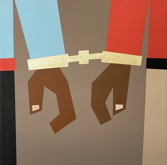 Luxolo Witvoet, Acrylic, cut-out canvas and gold leaf on Canvas
