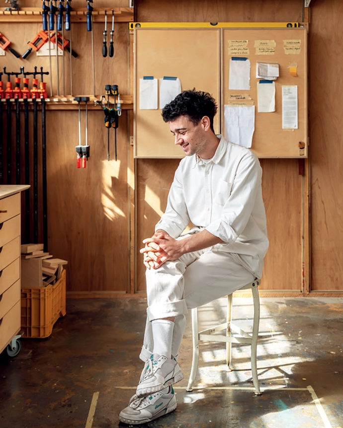 Gabriel Hope in studio.