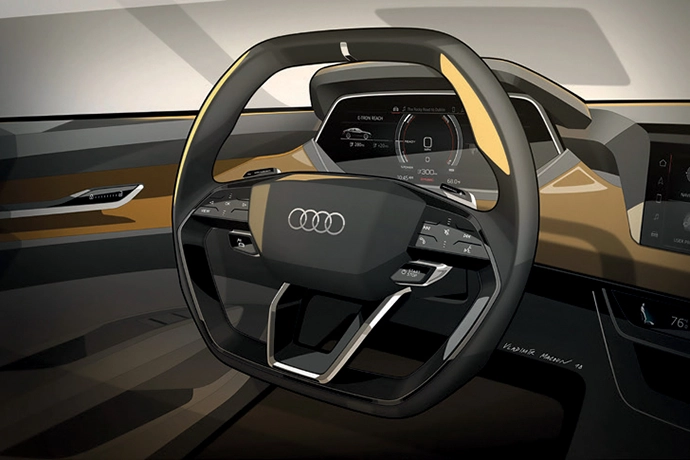 The Audi design team’s initial design sketches.